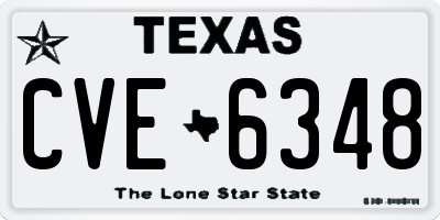 TX license plate CVE6348