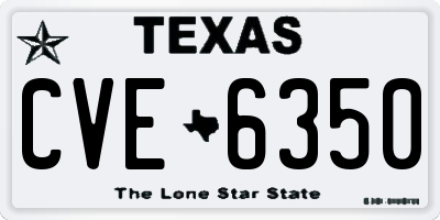 TX license plate CVE6350