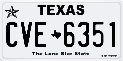 TX license plate CVE6351