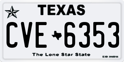 TX license plate CVE6353