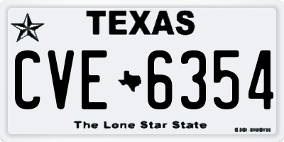 TX license plate CVE6354