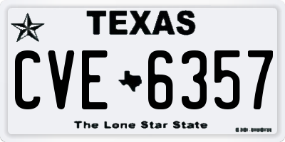 TX license plate CVE6357