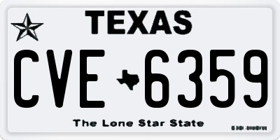 TX license plate CVE6359