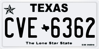 TX license plate CVE6362