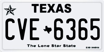 TX license plate CVE6365
