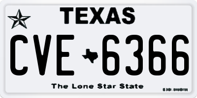 TX license plate CVE6366