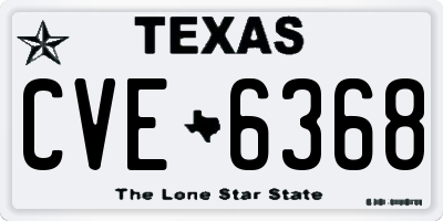 TX license plate CVE6368