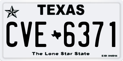 TX license plate CVE6371