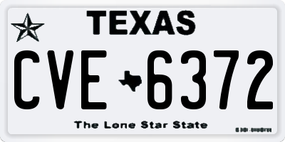 TX license plate CVE6372