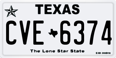 TX license plate CVE6374