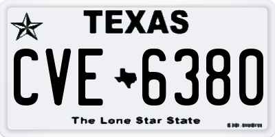 TX license plate CVE6380
