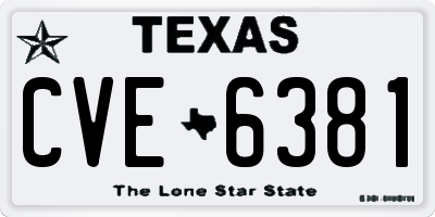 TX license plate CVE6381