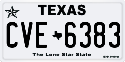 TX license plate CVE6383