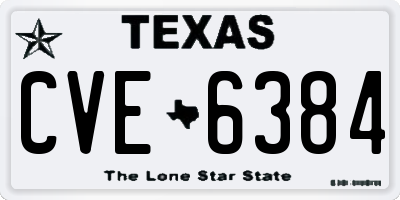 TX license plate CVE6384