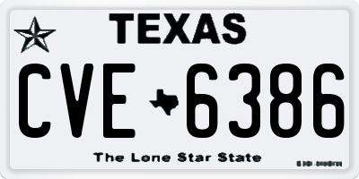 TX license plate CVE6386