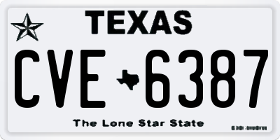TX license plate CVE6387