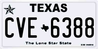 TX license plate CVE6388