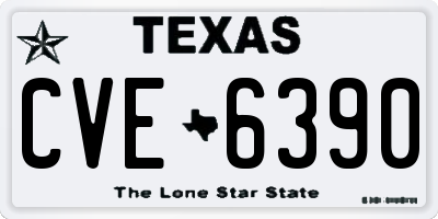 TX license plate CVE6390