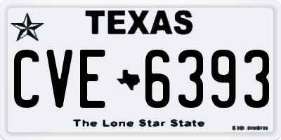 TX license plate CVE6393