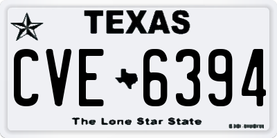 TX license plate CVE6394
