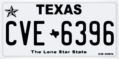 TX license plate CVE6396