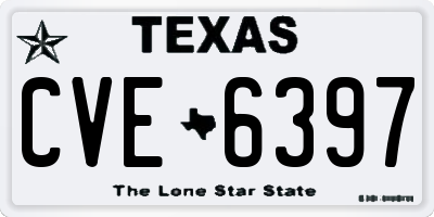 TX license plate CVE6397