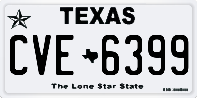 TX license plate CVE6399
