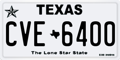 TX license plate CVE6400
