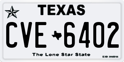 TX license plate CVE6402