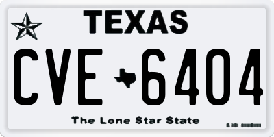 TX license plate CVE6404