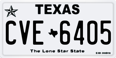 TX license plate CVE6405