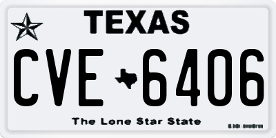 TX license plate CVE6406