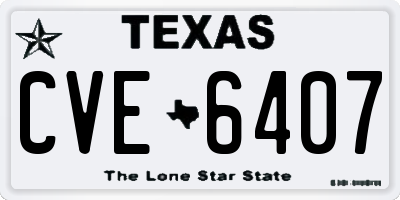 TX license plate CVE6407