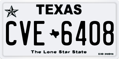 TX license plate CVE6408