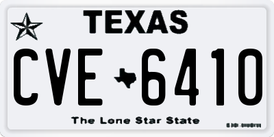 TX license plate CVE6410