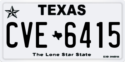 TX license plate CVE6415