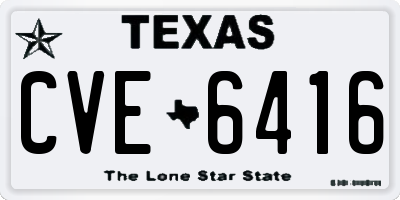 TX license plate CVE6416