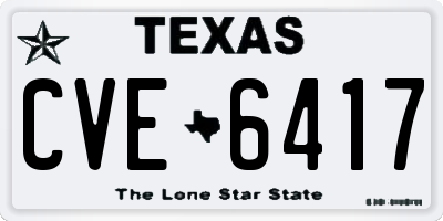TX license plate CVE6417