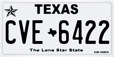 TX license plate CVE6422