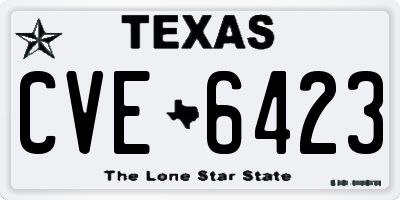TX license plate CVE6423