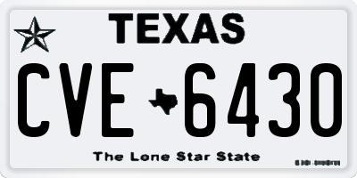 TX license plate CVE6430