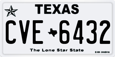 TX license plate CVE6432