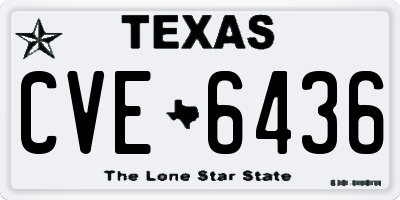 TX license plate CVE6436