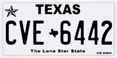TX license plate CVE6442
