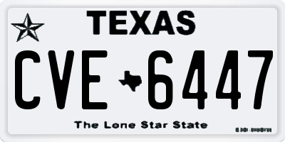 TX license plate CVE6447