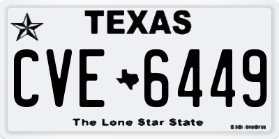 TX license plate CVE6449