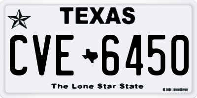 TX license plate CVE6450