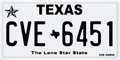 TX license plate CVE6451