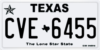 TX license plate CVE6455