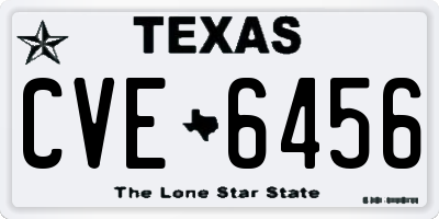 TX license plate CVE6456